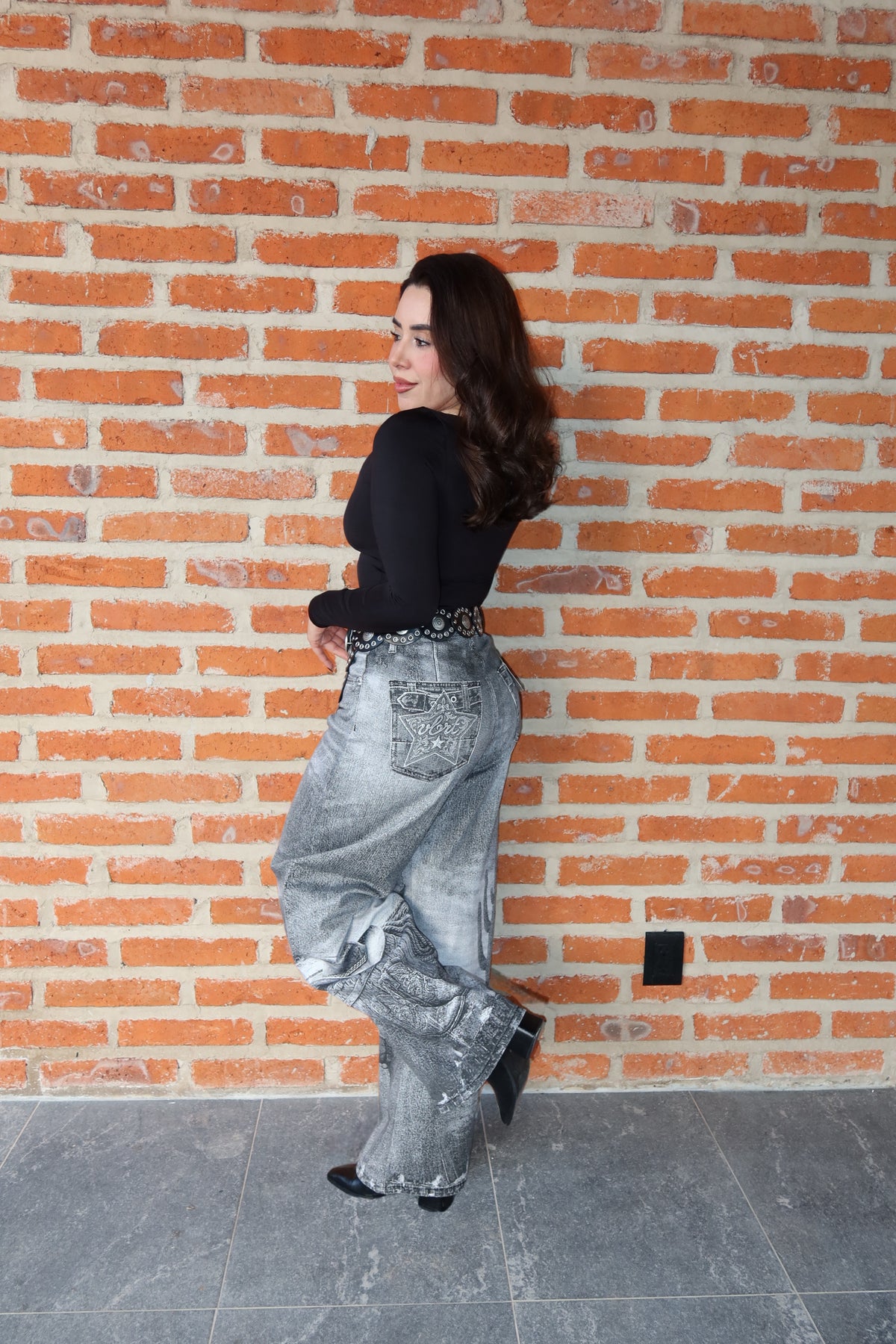 Horse print jeans
